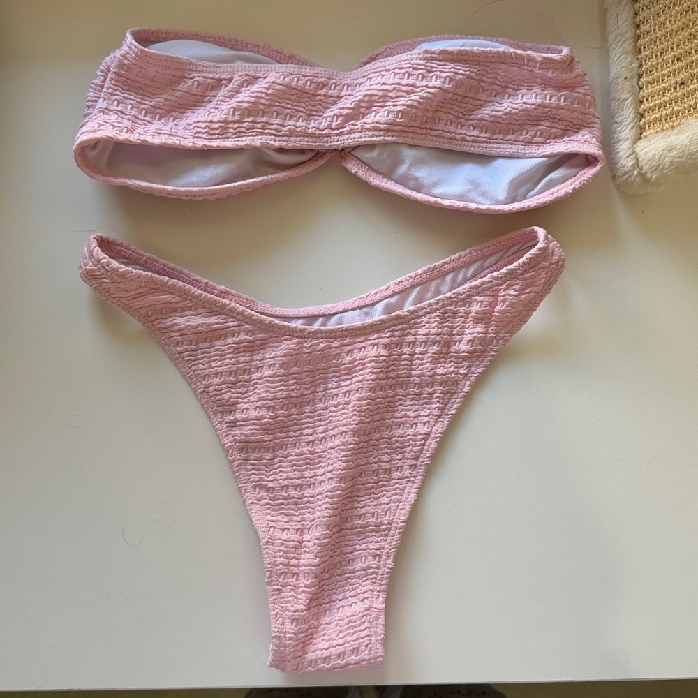 Pink Textured Bikini Set - Picture 3 of 3